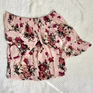 En Creme Floral Off the Shoulder Top, Large